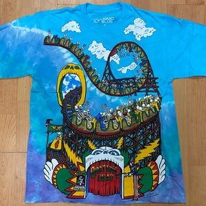 Grateful Dead Amusement Rollercoaster Men’s Tie Dye Shirt Available in M to 2XL